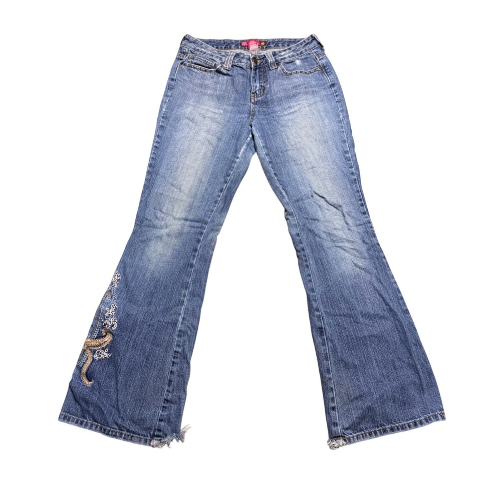 SO Flare Embroidered Studded Jeans